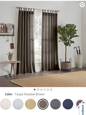 Taupe Shadow Brown Tab-Top Curtain Panels